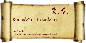 Kocsár István névjegykártya