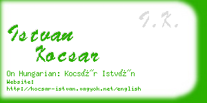 istvan kocsar business card